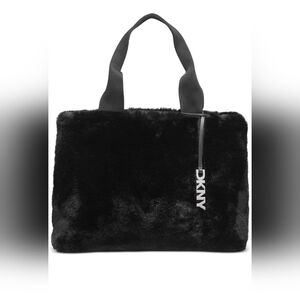 DKNY Roni Faux Fur Reversible East West Tote NWOT